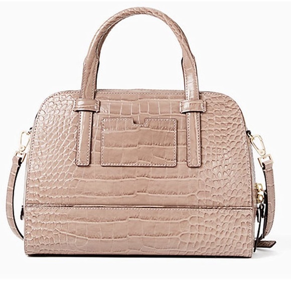 KATE SPADE Crossbody Riverside Street Exotic Small Porcini Leather Satchel NWOT - Picture 10 of 13